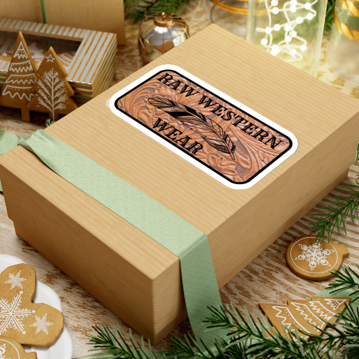 Raw Western Wear Tooled Leather Sticker