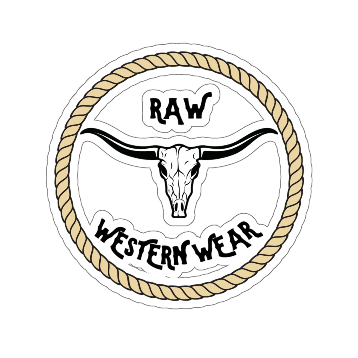 Raw Western Wear Round Sticker