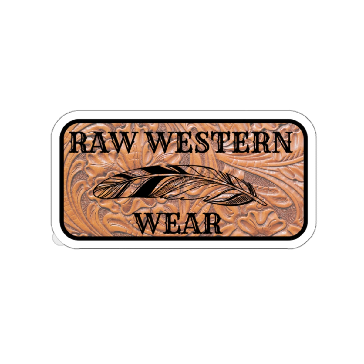 Raw Western Wear Tooled Leather Sticker