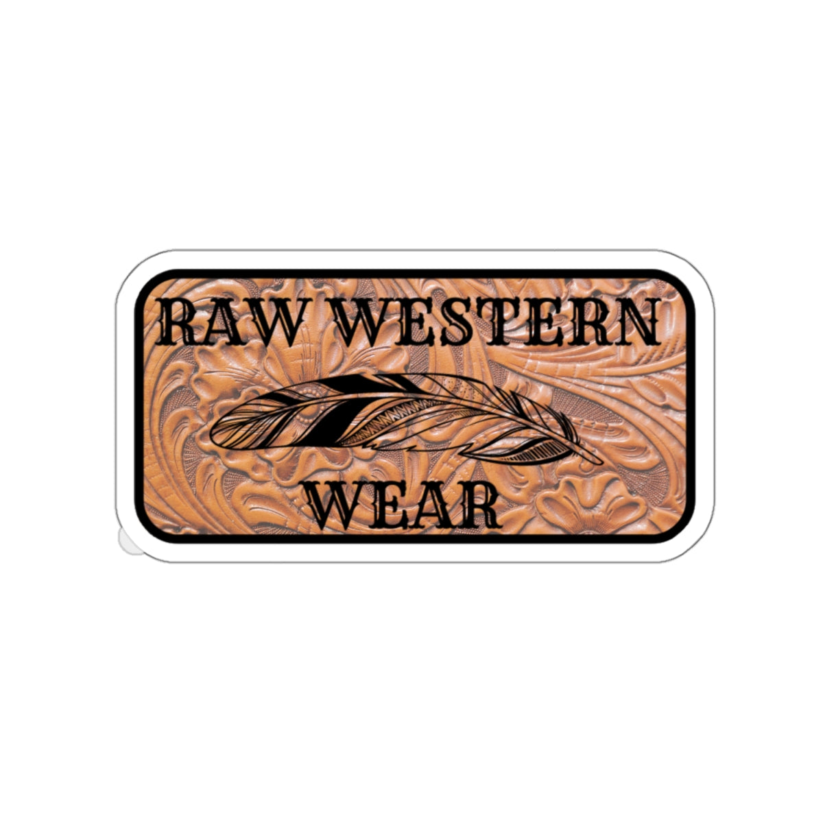 Raw Western Wear Tooled Leather Sticker