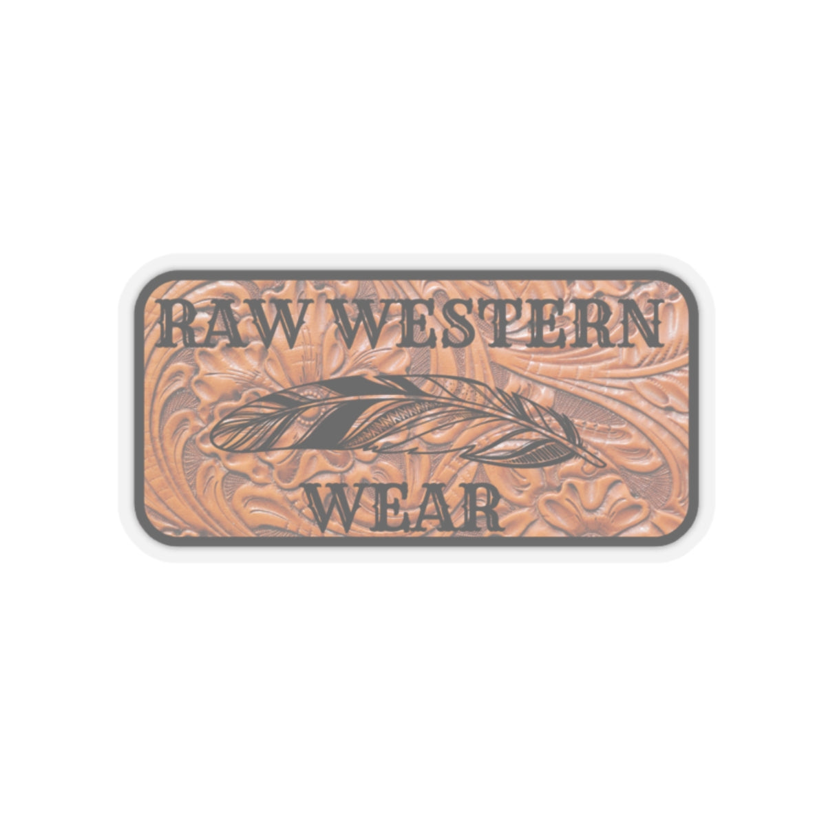 Raw Western Wear Tooled Leather Sticker